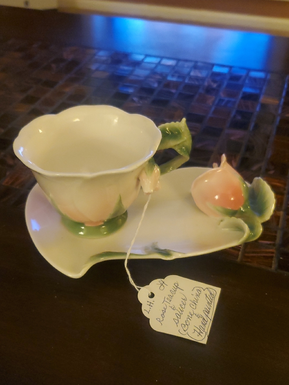 Rose Garden Bone China Teacup And Saucer Set